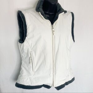 Lole White Vest with Dark Gray Sherpa Trim